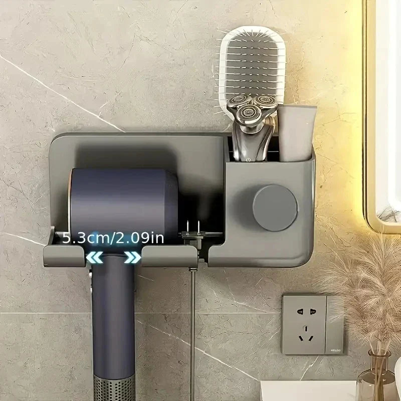 Hair Dryer Holder Home Bathroom Wall Stand Hair Dryer, Toothbrush, Comb. Toothpaste