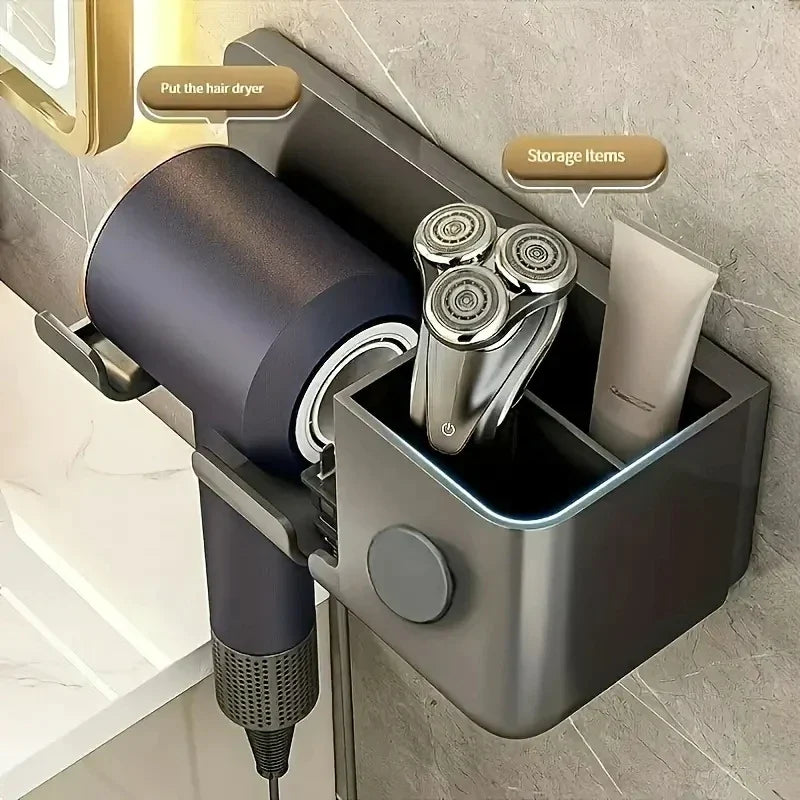 Hair Dryer Holder Home Bathroom Wall Stand Hair Dryer, Toothbrush, Comb. Toothpaste