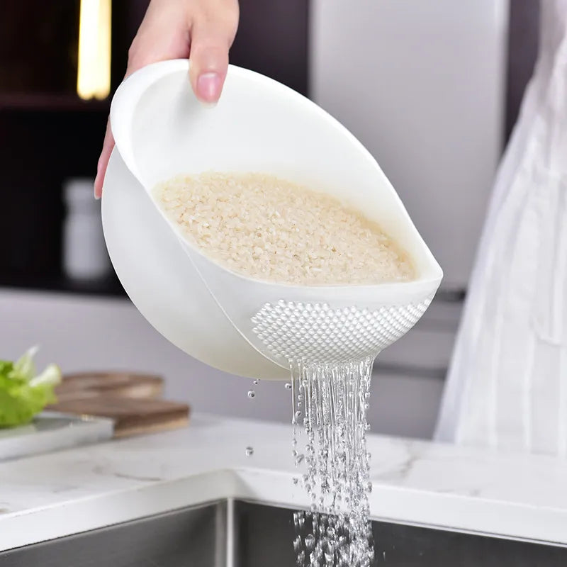 Plastic Colander Kitchen Drain Basket with Handles Rice Bowl Strainer Basket Sink Drain Kitchen