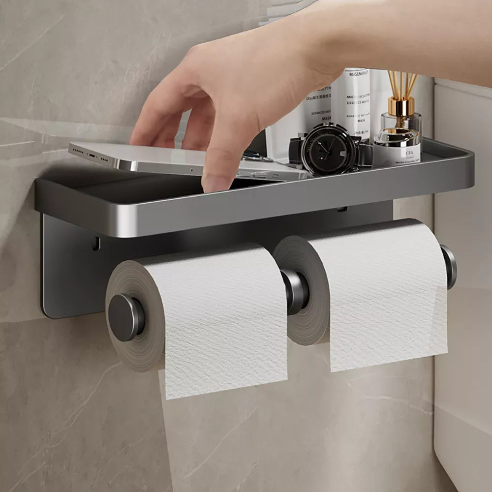 Large Toilet Paper Holder Wall-Mounted Paper Roll Holder Storage Toilet Organizer Bathroom Accessories