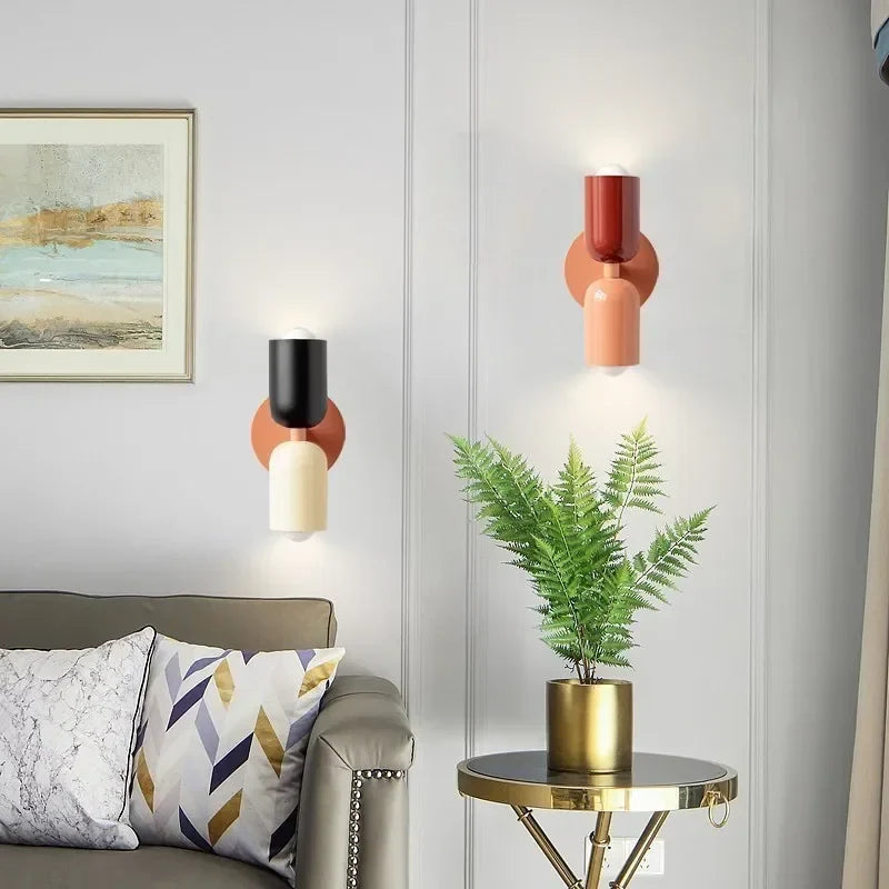 Nordic LED Wall Lamps Modern Minimalist Cream Double Head Lights Home decor