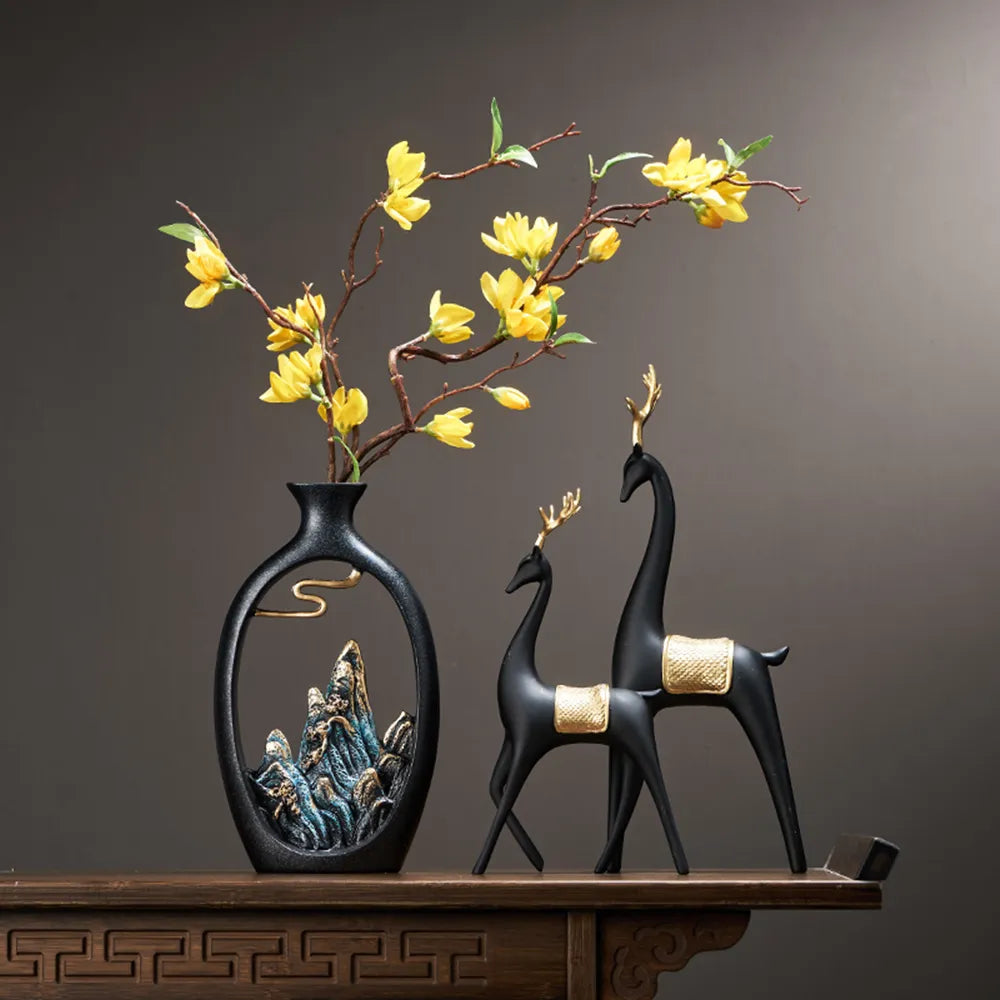 Creativity style wealth vase office Living room desktop decoration vases for home decor