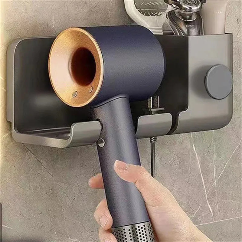 Hair Dryer Holder Home Bathroom Wall Stand Hair Dryer, Toothbrush, Comb. Toothpaste